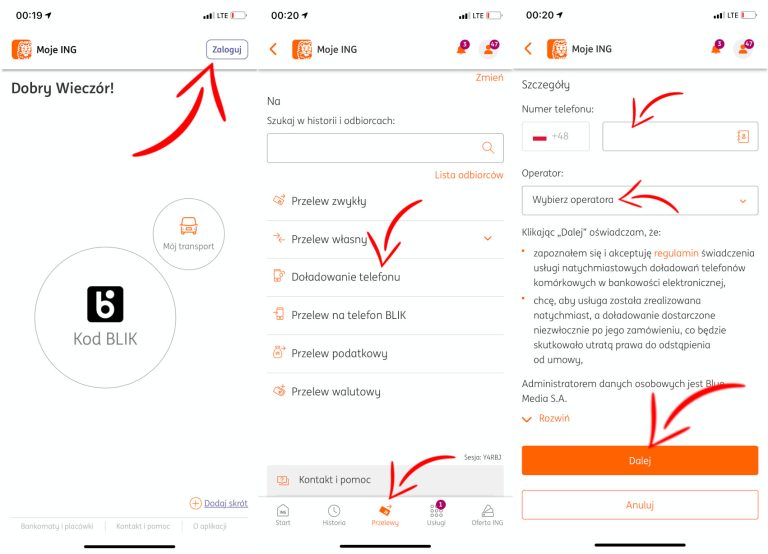 Jak doładować komuś konto w Plusie Play Orange i T Mobile