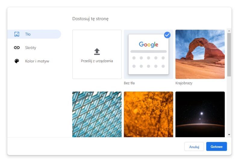 Jak zmienić tło Google i ustawić ciemny motyw?