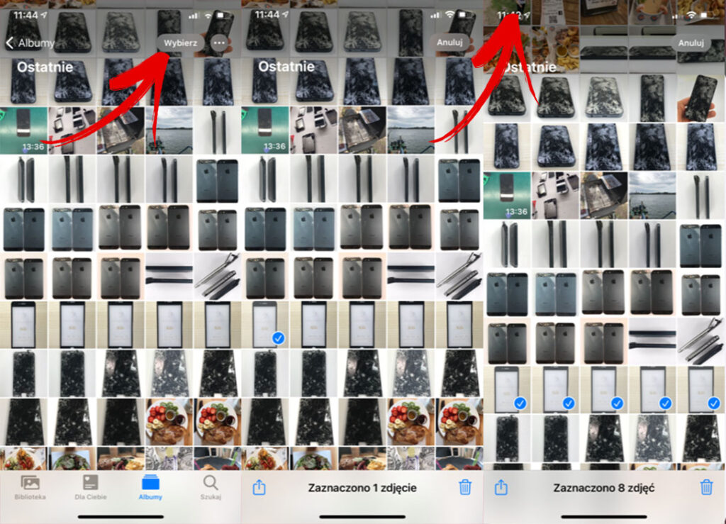 jak zaznaczyć wszystkie zdjęcia w iphone