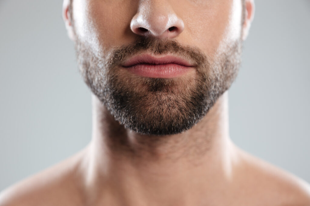 half man s face with beard