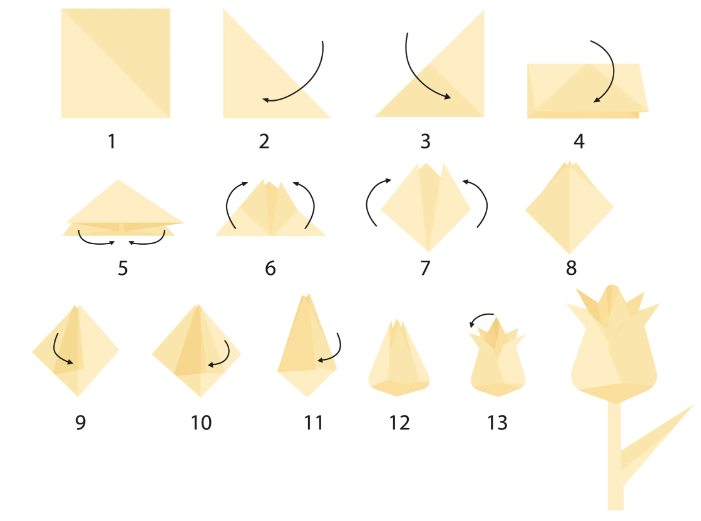 jak zrobić prosty tulipan z kartki papieru?