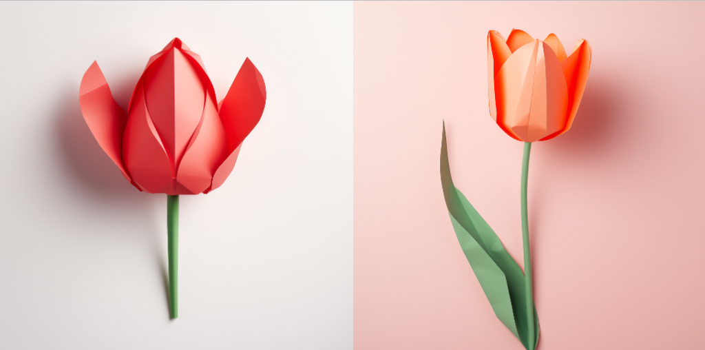 tulipan z kartki papieru
